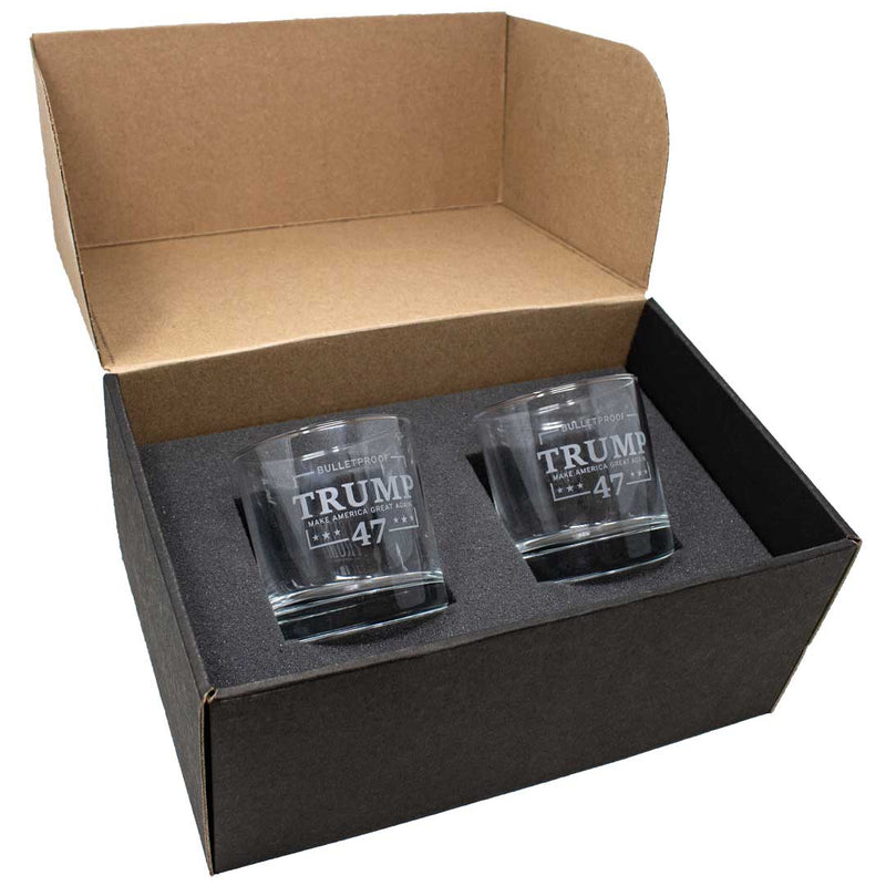 Load image into Gallery viewer, Bulletproof Trump 47 Whiskey Glass
