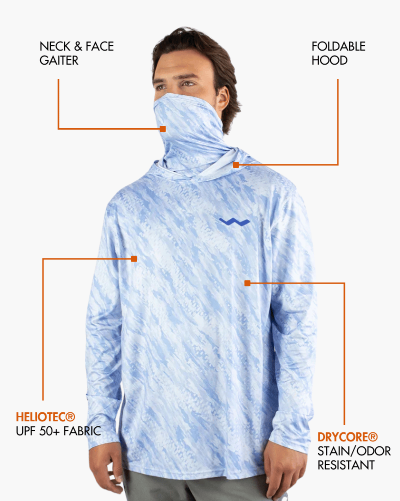 Load image into Gallery viewer, Hooded Helios Fishing Shirt with Gaiter
