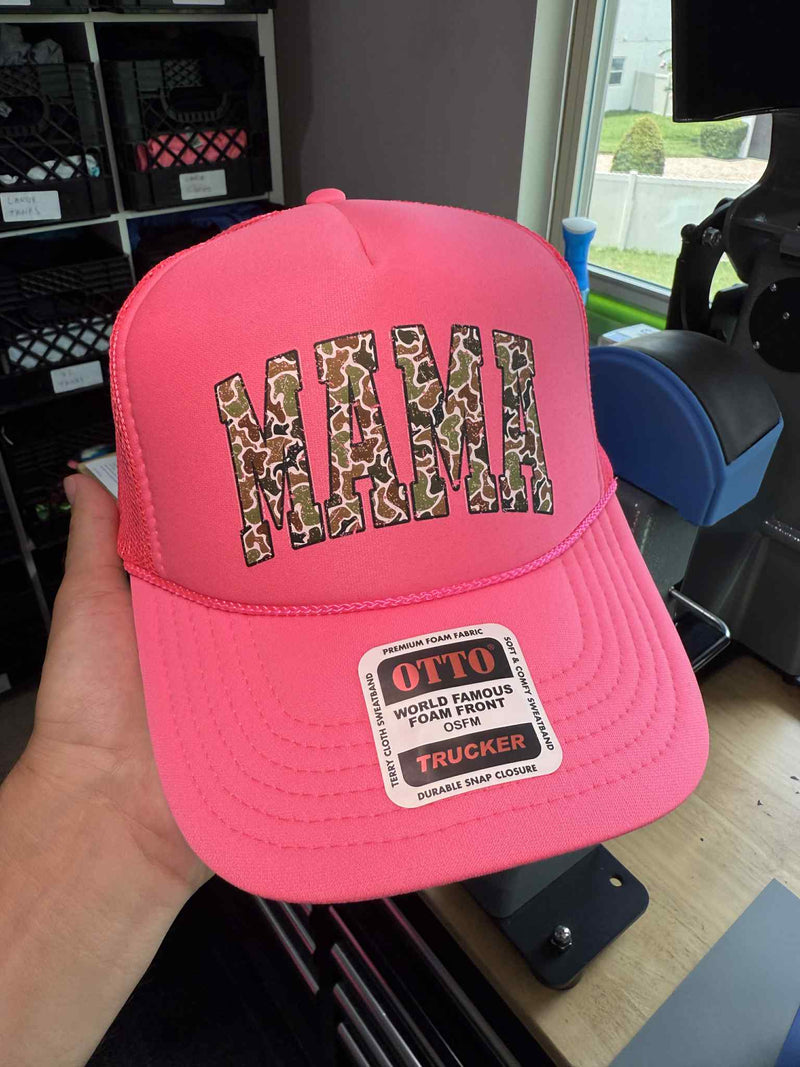 Load image into Gallery viewer, MAMA Camo Trucker HAT
