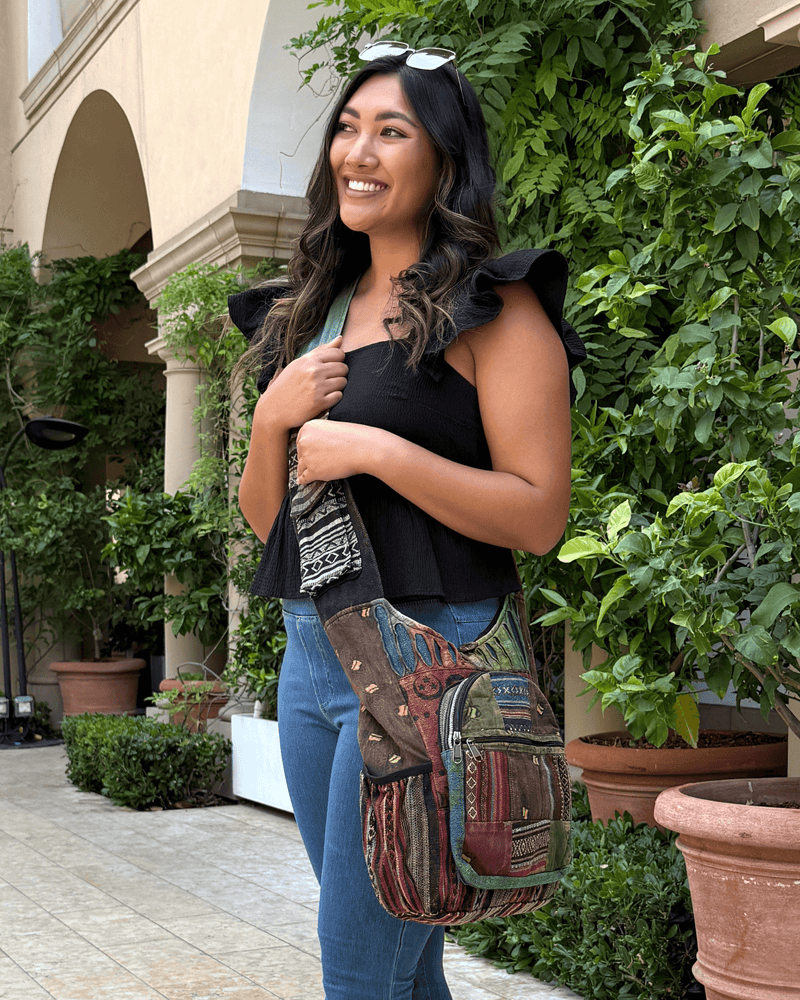 Load image into Gallery viewer, Kathmandu Collection Bee Hobo Bag
