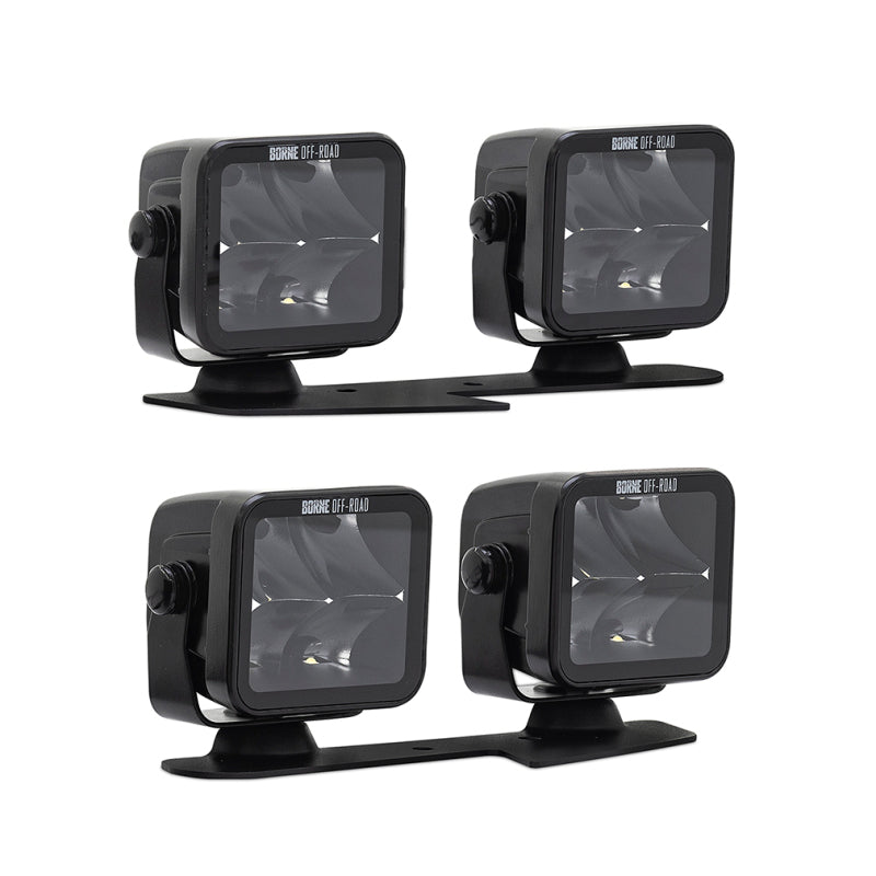 Load image into Gallery viewer, Borne Off-Road 21+ Bronco Light Pods 4pc Ditch 3x3 Spot
