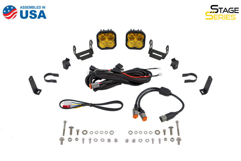 Load image into Gallery viewer, Diode Dynamics SS3 LED Bumper 1 1/4 In Roll Bar Kit Sport - Yellow SAE Fog (Pair)
