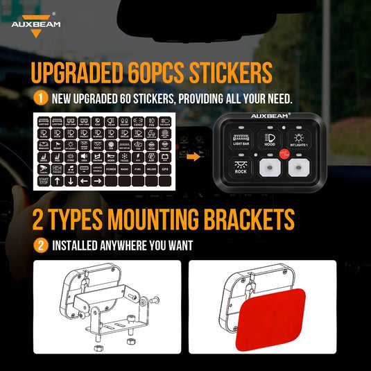 Single Series 6/8 Gang LED Switch Panel,Off Road Light Controller