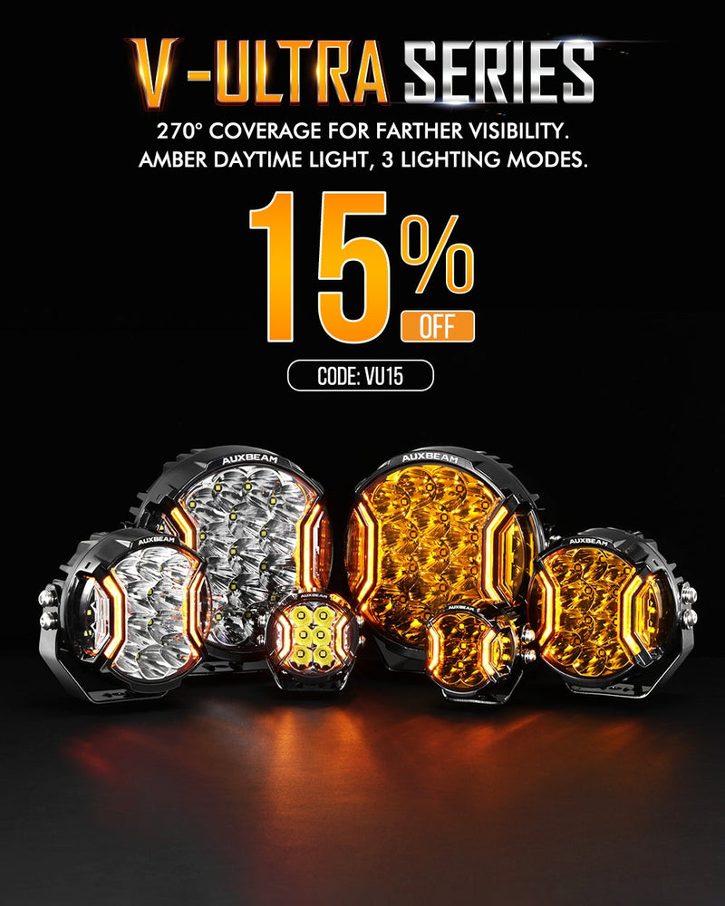 Load image into Gallery viewer, V-ULTRA Series LED Side Shooter Amber/White Pod Lights with Amber DRL
