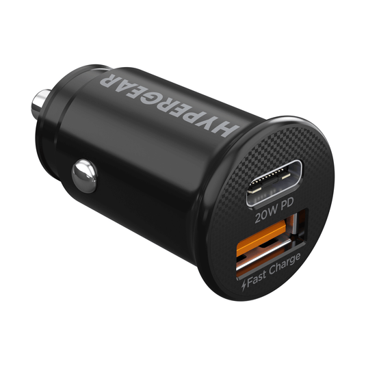 HyperGear Mini 20W USB-C PD + 18W USB Fast Car Charger