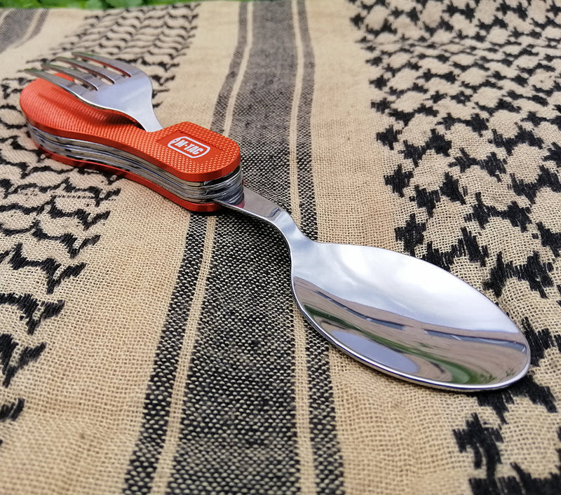 Load image into Gallery viewer, M-Tac Folding Two-Piece Cutlery Set
