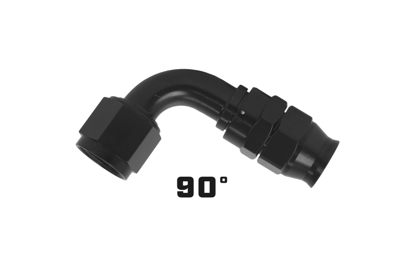 Load image into Gallery viewer, Aeromotive PTFE Hose End - AN-06 - 90 Deg - Black Anodized 15352
