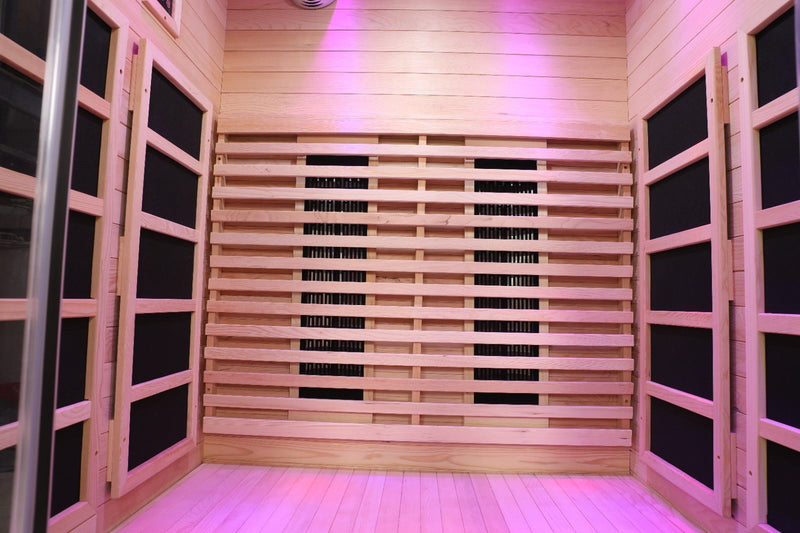Load image into Gallery viewer, Blisspod | Venetian | Full Spectrum Indoor Premium Canadian Hemlock Low EMF Sauna | 10 Heaters | Chromotherapy &amp; Reflexology | 2 Person
