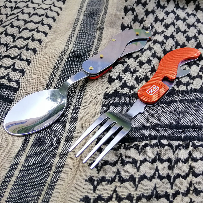 Load image into Gallery viewer, M-Tac Folding Two-Piece Cutlery Set
