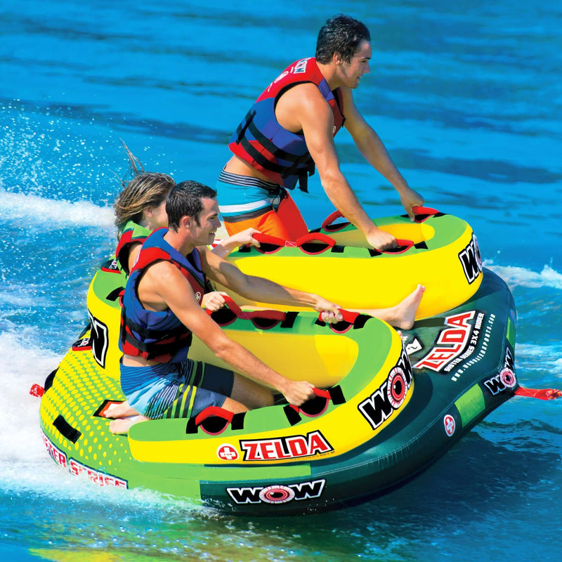 Load image into Gallery viewer, WOW Sports Zelda 1-3 Person Towable Water Tube For Pool and Lake (15-1070)
