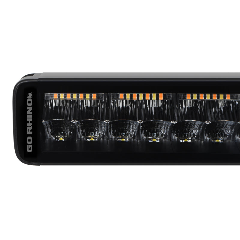 Load image into Gallery viewer, Go Rhino Xplor Blackout Combo Series Dbl Row LED Light Bar w/Amber (Side/Track Mount) 21.5in. - Blk
