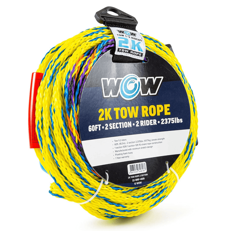 Load image into Gallery viewer, WOW Watersports 60ft 2-Rider 2K Tow Rope with 2 Sections
