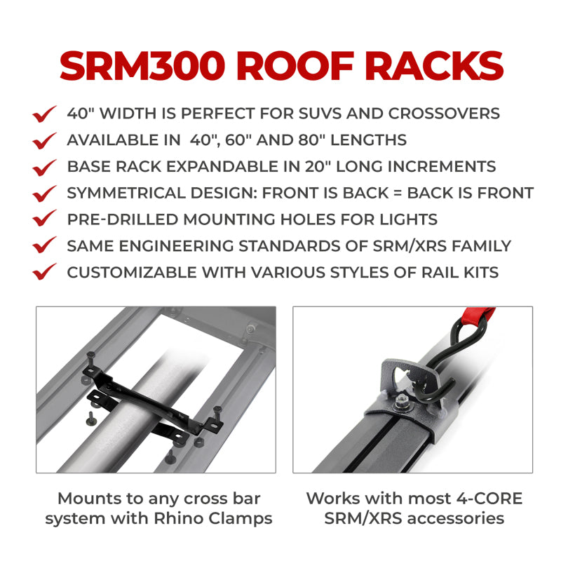 Load image into Gallery viewer, Go Rhino SRM300 Quad Baja Rail Kit (For 40x40in. Rack) - Tex. Blk (Rails ONLY - Req. Platform)
