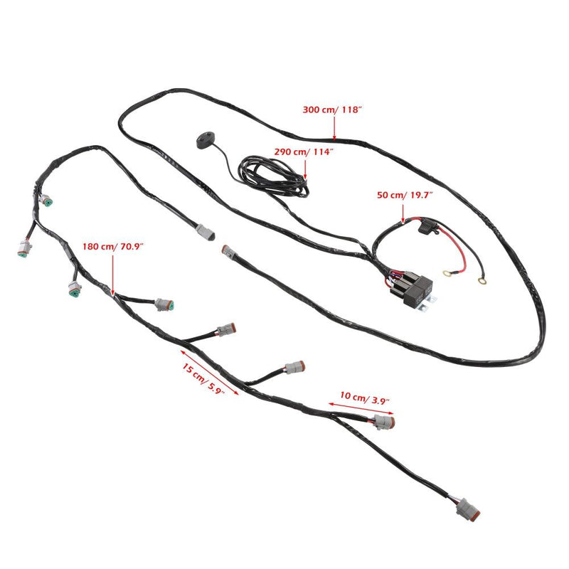 Load image into Gallery viewer, 8-LED Pod Light Power Wiring Harness Kit with 3 PIN DT Plug
