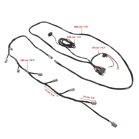 8-LED Pod Light Power Wiring Harness Kit with 3 PIN DT Plug