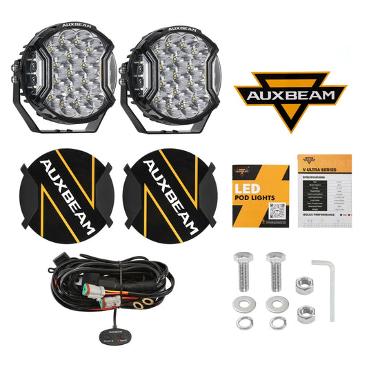 V-ULTRA Series | 7 Inch 226W LED Side Shooter White Pod Lights with Amber DRL