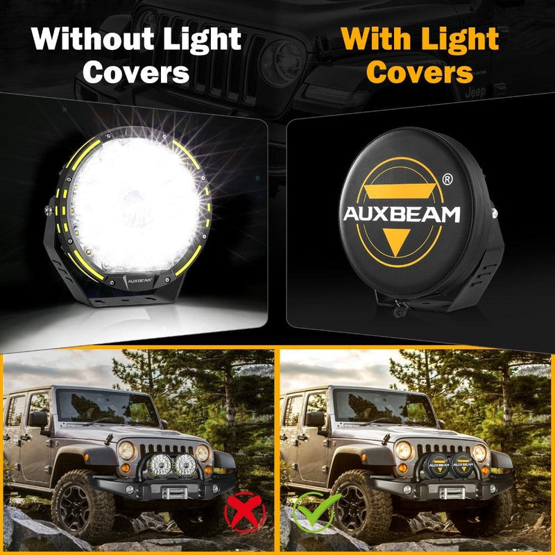 Load image into Gallery viewer, (2pcs/set) 9 Inch Round LED Driving Light Black Leather Cover Light Shield Cover

