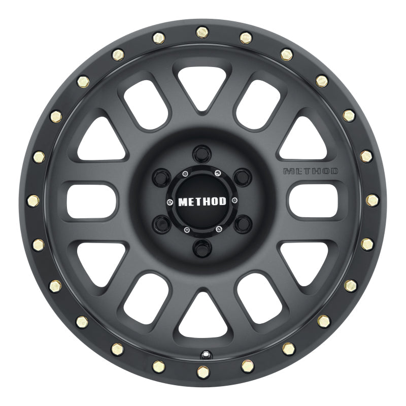 Load image into Gallery viewer, Method MR309 Grid 17x8.5 0mm Offset 6x5.5 108mm CB Titanium/Black Street Loc Wheel
