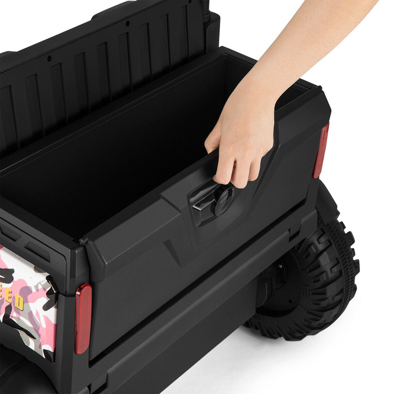 Load image into Gallery viewer, Camo Pink Ride-On Tractor with Trailer, Dump Bed, RC Control, and Bluetooth - 3 Speed Options
