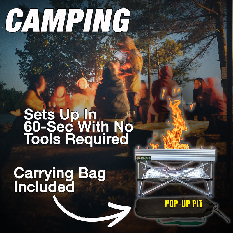 Load image into Gallery viewer, Fireside Outdoor Pop-Up Fire Pit &amp; Heat Shield Bundle
