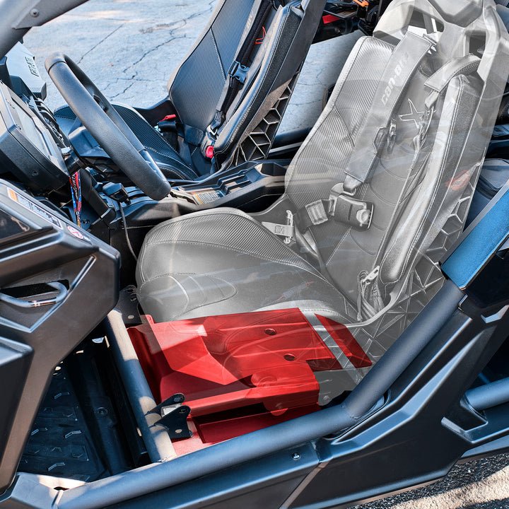 Load image into Gallery viewer, Can-Am Maverick X3 12" Under Seat Subwoofer Enclosure Driver Side - PSW12.4D Shallow Water Resistant Subwoofer Included
