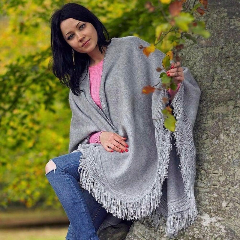 Load image into Gallery viewer, Cape Wrap Solid Alpaca Poncho
