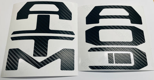 Carbon Fiber Textured Vinyl Decal Letter Inserts for 2016-2026 Tacoma Tailgate
