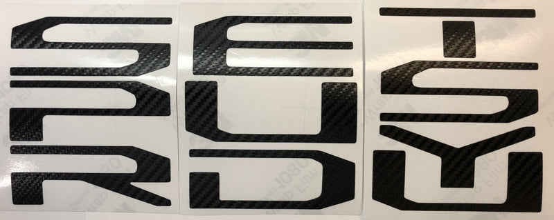 Load image into Gallery viewer, Carbon Fiber Textured Vinyl Decal Letter Inserts for 2017-2025 SUPER DUTY Tailgate
