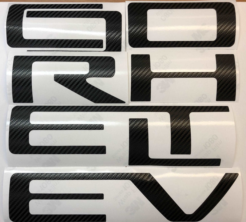 Load image into Gallery viewer, Carbon Fiber Textured Vinyl Decal Letter Inserts for 2019-2026 Silverado Tailgate
