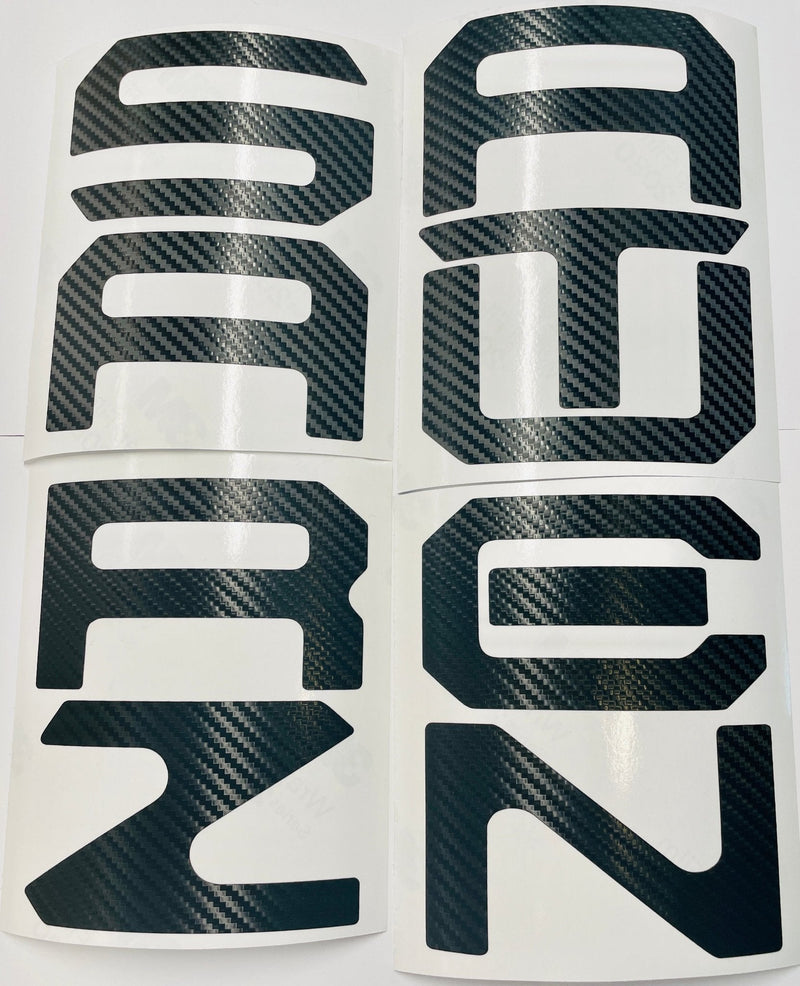 Load image into Gallery viewer, Carbon Fiber Textured Vinyl Decal Letter Inserts for 2022-2026 Santa Cruz Tailgate
