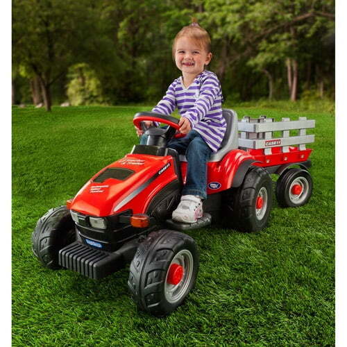 Load image into Gallery viewer, Case IH Lil&#39; Tractor and Trailer: 6V Battery-Powered Ride-On for Kids
