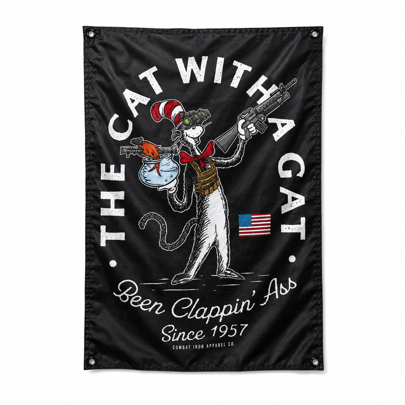 Load image into Gallery viewer, Cat With A Gat 3'x5' Flag
