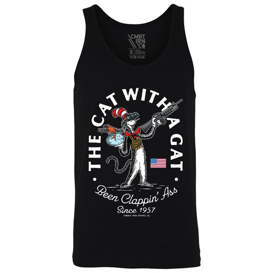 Cat With A Gat Men's Tank