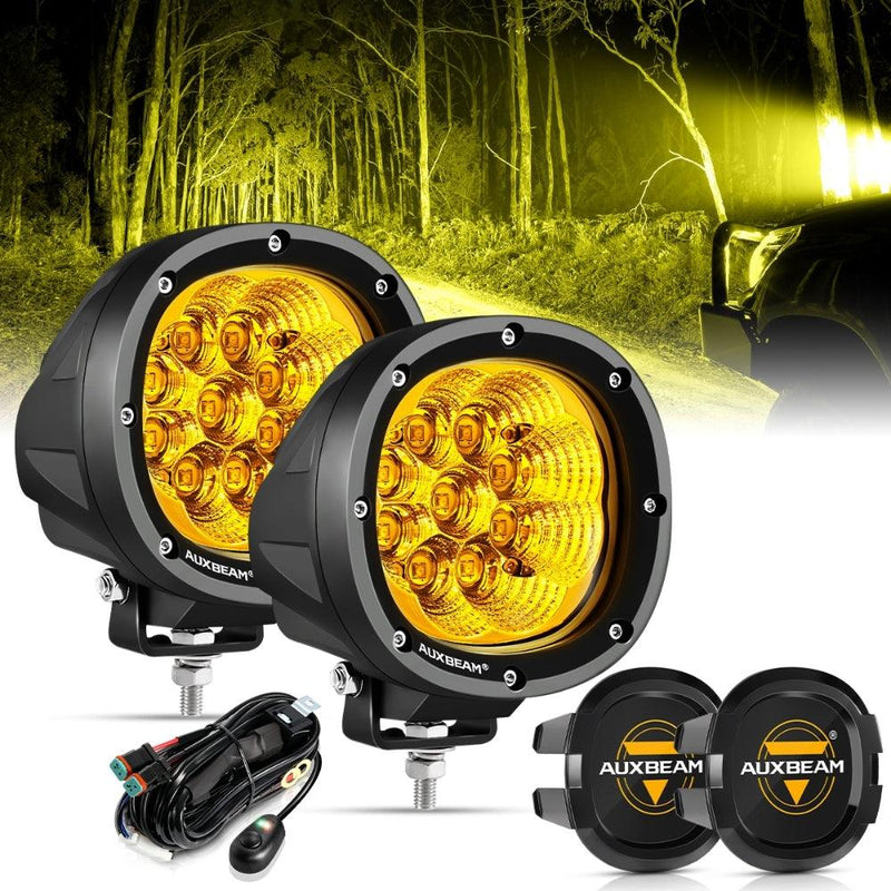 Load image into Gallery viewer, P4 Series | 4 Inch 90W 9000LM Round LED Driving Lights Flood Amber Pod Lights

