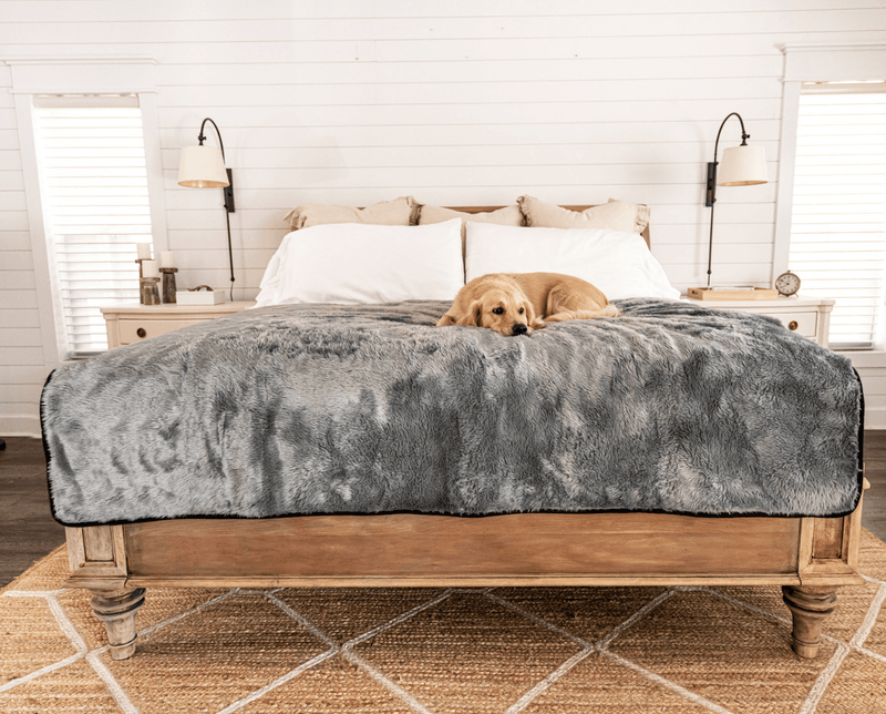Load image into Gallery viewer, PupProtector™ Summer Short Fur Waterproof Throw Blanket - Charcoal Grey
