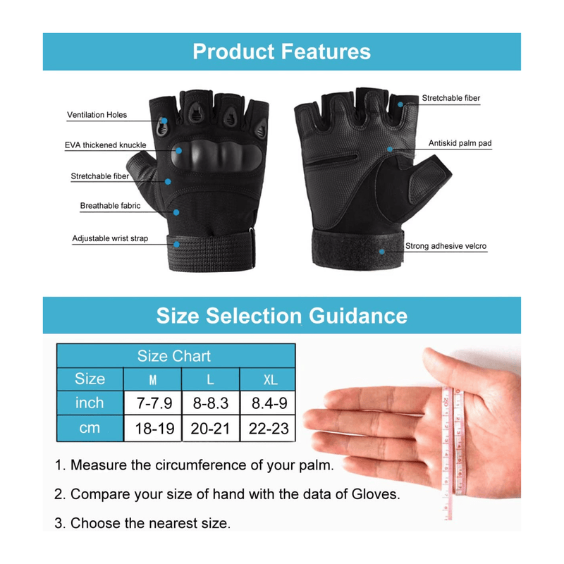 Load image into Gallery viewer, Tactical Fingerless Airsoft Gloves for Outdoor Sports, Paintball, and Motorcycling
