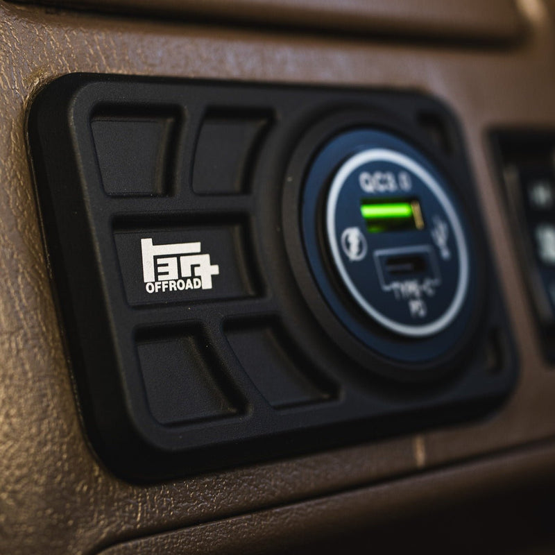 Load image into Gallery viewer, Center Console USB 12V Power Panel | Billet Aluminum | Replaces Ashtray | 1996 - 2002 4Runner
