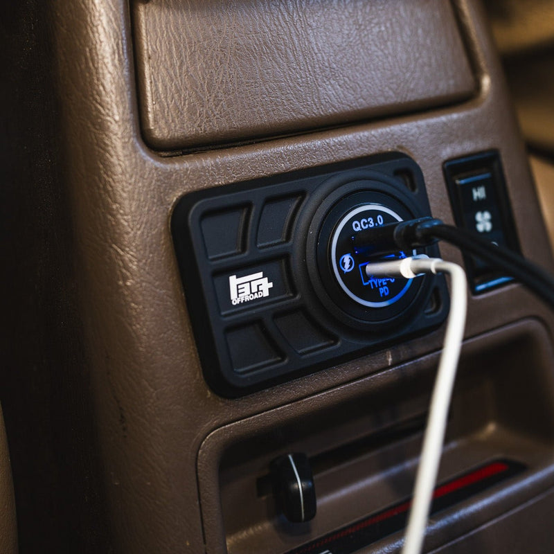 Load image into Gallery viewer, Center Console USB 12V Power Panel | Billet Aluminum | Replaces Ashtray | 1996 - 2002 4Runner
