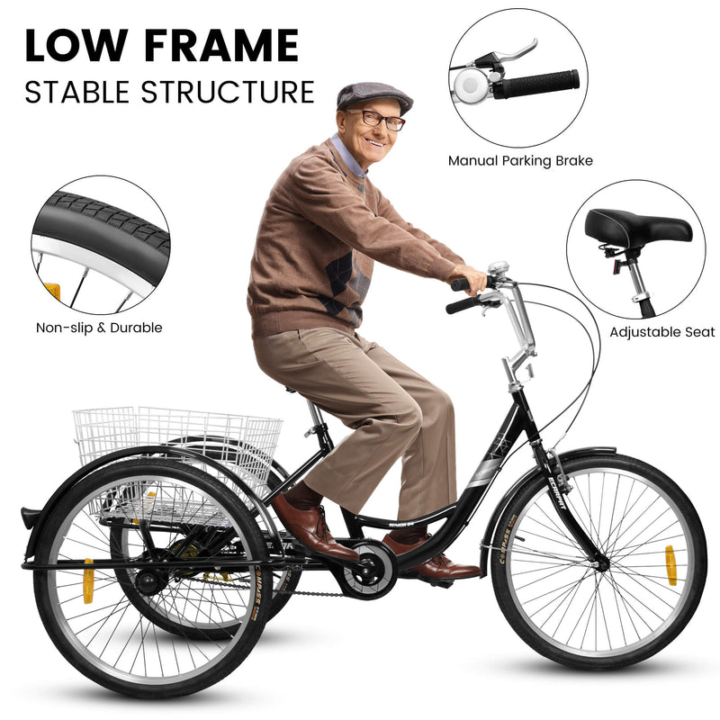 Load image into Gallery viewer, Ecarpat 24“ Single-Speed Adult Tricycle
