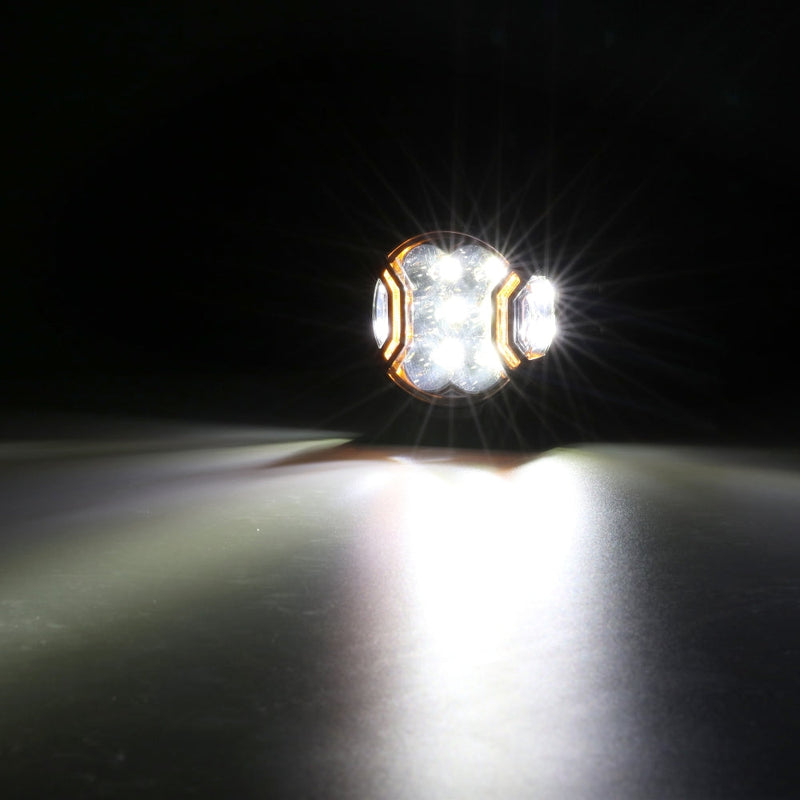 Load image into Gallery viewer, V-ULTRA Series | 3 Inch 108W LED Side Shooter White Pod Lights with Amber DRL
