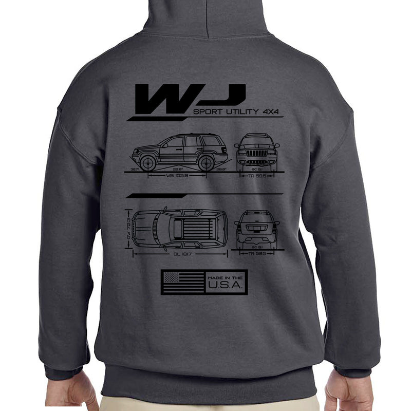 Load image into Gallery viewer, WJ Blueprint Pullover Hoodie
