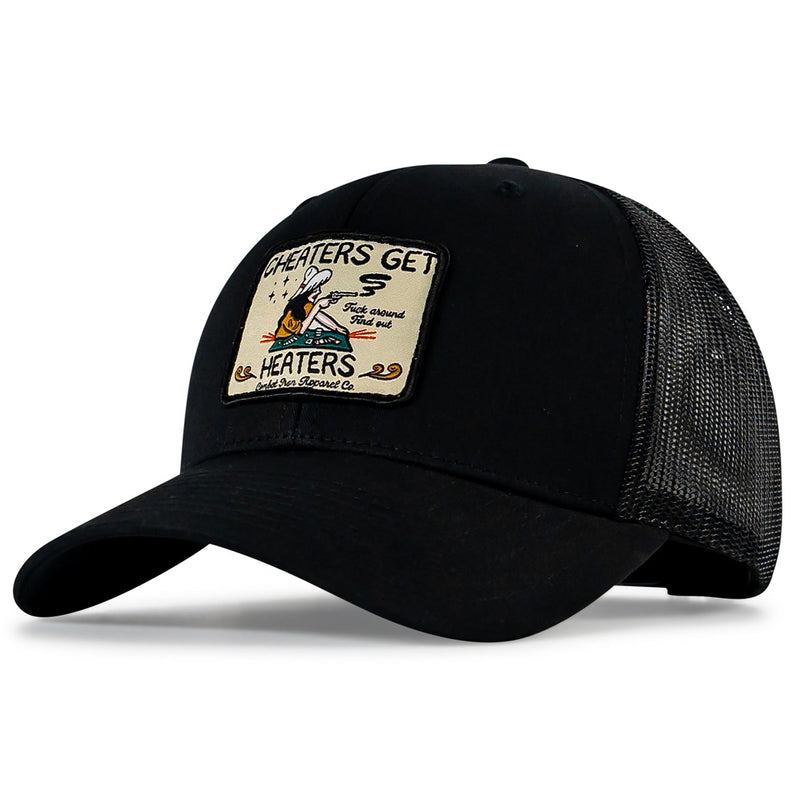 Load image into Gallery viewer, Cheaters Get Heaters Western Cowboy Patch SnapBack
