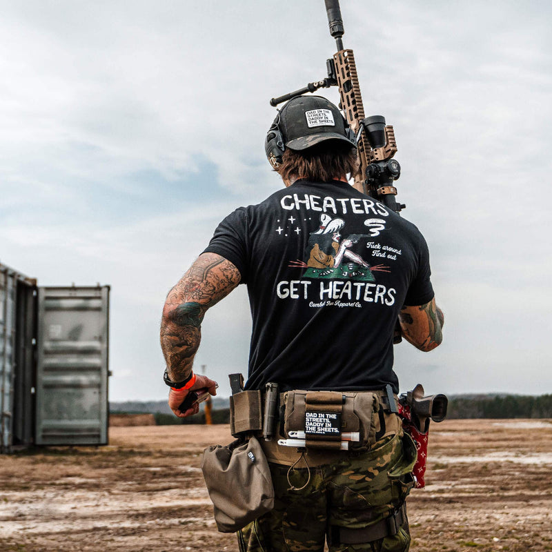 Load image into Gallery viewer, Cheaters Get Heaters Cowboy Edition Men&#39;s T-Shirt
