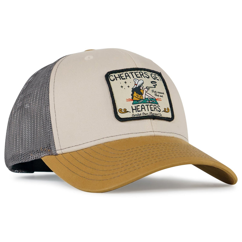 Load image into Gallery viewer, Cheaters Get Heaters Western Cowboy Patch SnapBack
