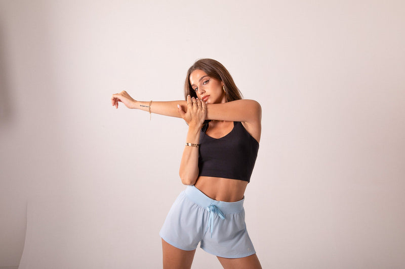 Load image into Gallery viewer, Cheeky Baby Blue Flyaway Shorts | Women's Running &amp; Workouts | Runner's Athletics
