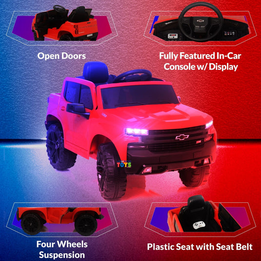 Chevrolet 12V R/C Truck with Suspension Wheels - Available in Multiple Colors