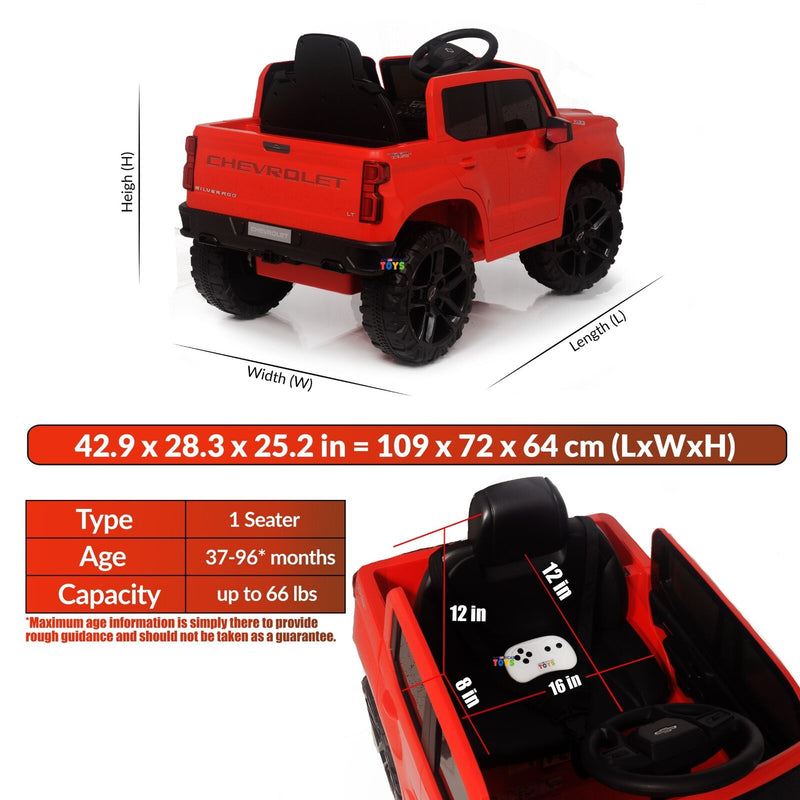 Load image into Gallery viewer, Chevrolet 12V R/C Truck with Suspension Wheels - Available in Multiple Colors
