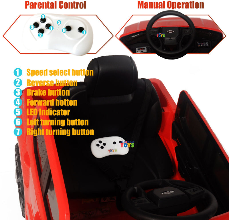 Load image into Gallery viewer, Chevrolet 12V R/C Truck with Suspension Wheels - Available in Multiple Colors
