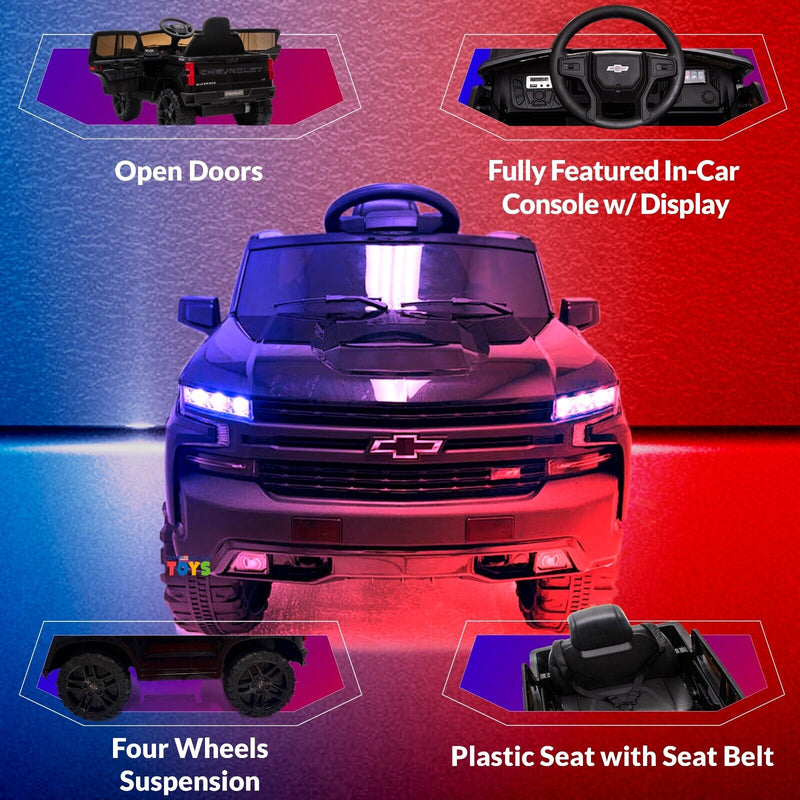 Load image into Gallery viewer, Chevrolet 12V R/C Truck with Suspension Wheels - Available in Multiple Colors
