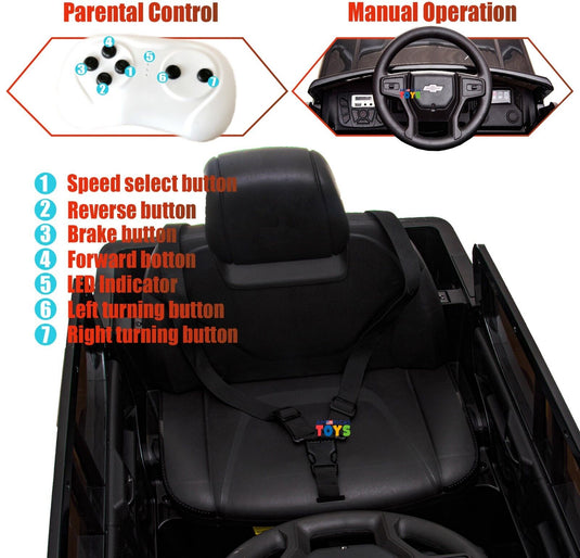 Chevrolet 12V R/C Truck with Suspension Wheels - Available in Multiple Colors